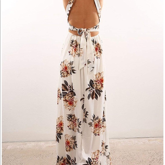 New white floral maxi dress - Picture 3 of 6